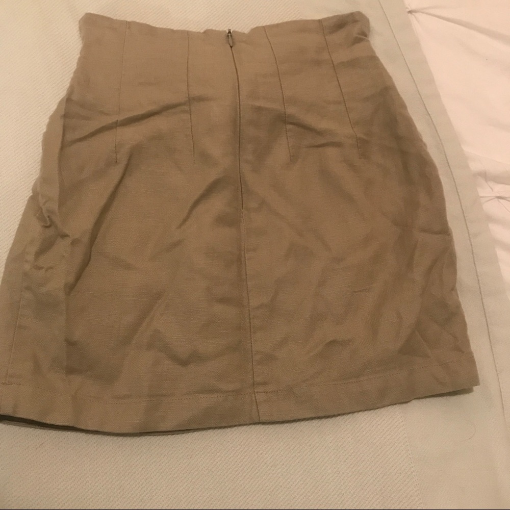 High Waisted Khaki Bow Skirt - Picture 3 of 3